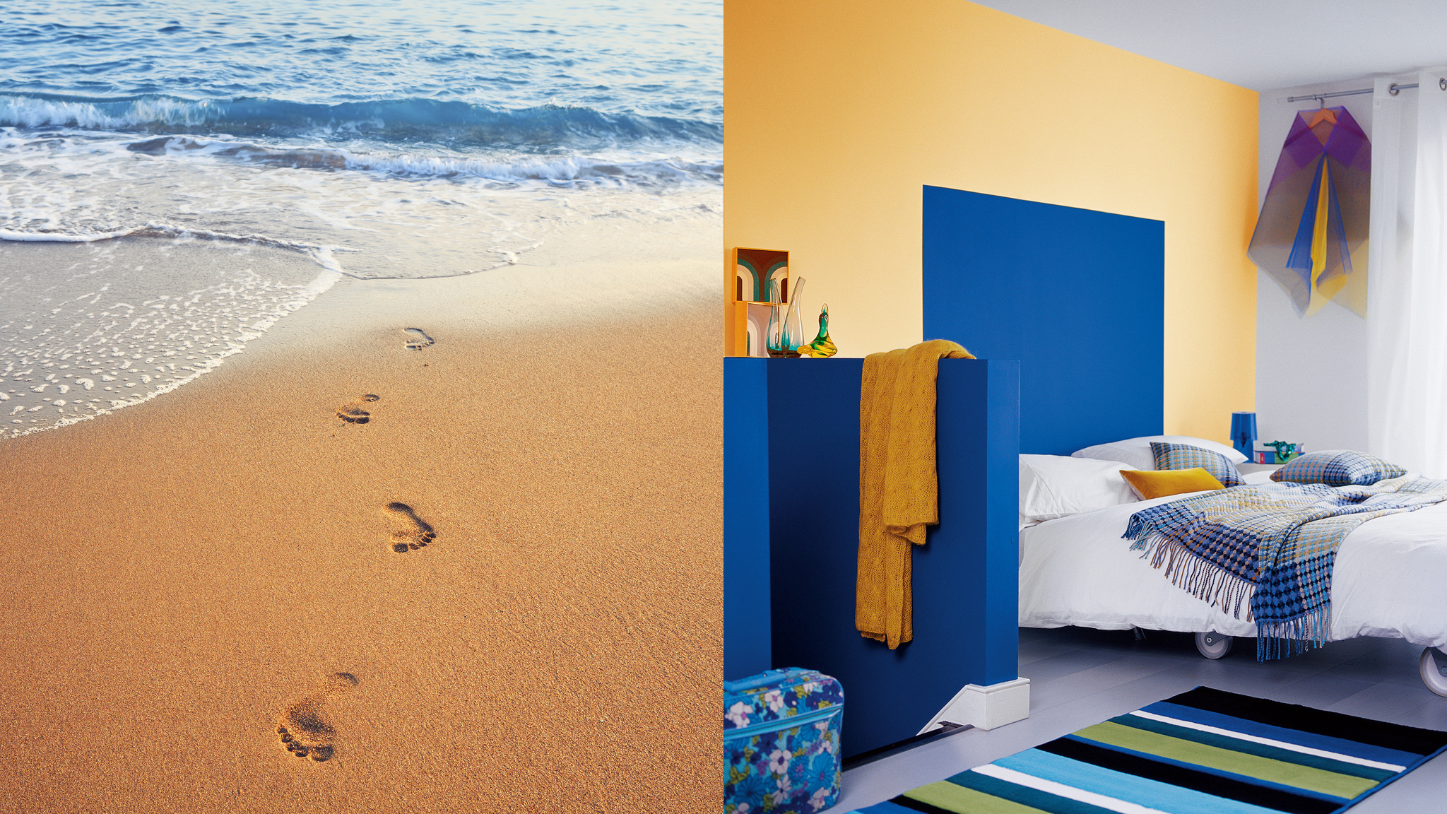 Mang cảm giác kỳ nghỉ vào trong nhà bạn bằng cách sơn tường với những màu sắc vui tươi lấy cảm hứng từ biển.